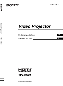Manuale Sony VPL-HS50 Proiettore