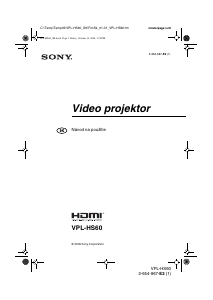 Návod Sony VPL-HS60 Projektor