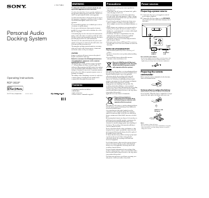 Manual Sony RDP-X50IP Speaker Dock