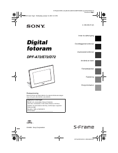 Bruksanvisning Sony DPF-A72N Digital fotoram