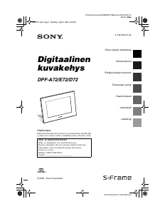 Käyttöohje Sony DPF-A72N Digitaalinen valokuvakehys