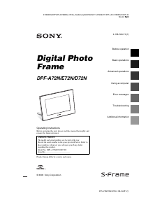 Manual Sony DPF-D72N Digital Photo Frame