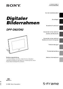 Bedienungsanleitung Sony DPF-D82 Digitaler bilderrahmen