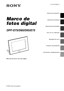 Manual de uso Sony DPF-D85 Marco digital