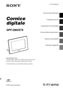 Manuale Sony DPF-D85 Cornice digitale