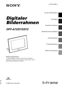 Bedienungsanleitung Sony DPF-E72 Digitaler bilderrahmen