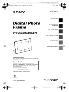 Manual Sony DPF-E75 Digital Photo Frame