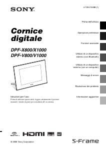 Manuale Sony DPF-V1000 Cornice digitale