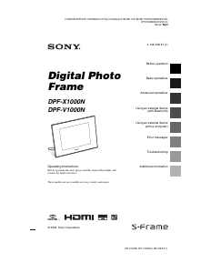 Manual Sony DPF-V1000N Digital Photo Frame