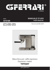 Manual G3 Ferrari G10189 Tiffany Espresso Machine