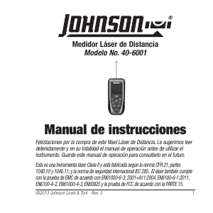 Manual de uso Johnson 40-6001 Medidor láser