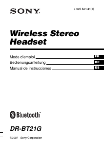 Manual de uso Sony DR-BT21G Headset