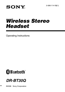 Manual Sony DR-BT30Q Headset