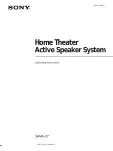 Manual Sony SAVA-27 Home Theater System