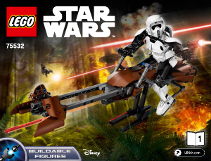 Manuál Lego set 75532 Star Wars Průzkumný voják a speederová motorka