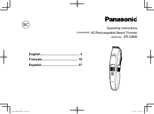 Mode d’emploi Panasonic ER-GB96K Tondeuse à barbe