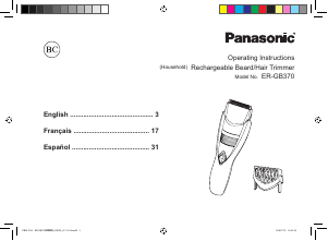 Manual de uso Panasonic ER-GB370K Barbero