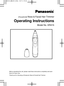 Manual Panasonic ER-415SC Nose Hair Trimmer