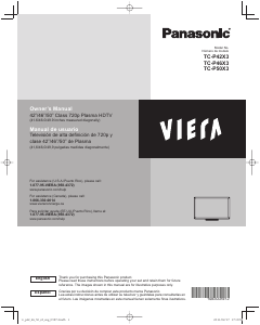 Mode d’emploi Panasonic TC-P50X3 Viera Téléviseur plasma