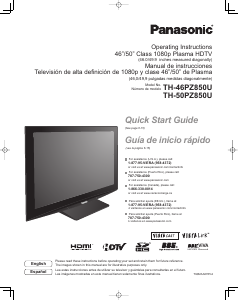 Mode d’emploi Panasonic TH-50PZ850 Viera Téléviseur plasma