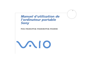 Mode d’emploi Sony Vaio PCG-FX302K Ordinateur portable