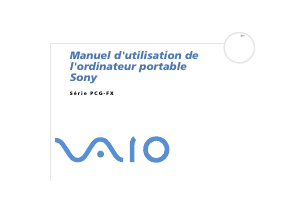 Mode d’emploi Sony Vaio PCG-FX502 Ordinateur portable