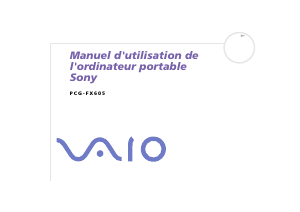 Mode d’emploi Sony Vaio PCG-FX605 Ordinateur portable