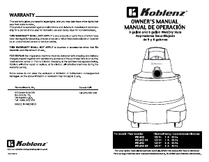 Manual Koblenz WD-6K2 Vacuum Cleaner