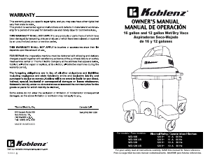 Manual Koblenz WD-12K US Vacuum Cleaner