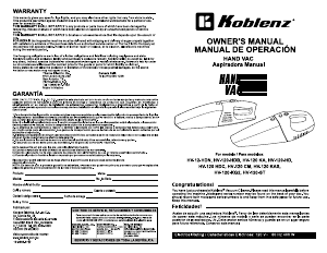 Manual de uso Koblenz HV-12 HDN Aspirador de mano