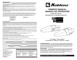 Manual Koblenz HV-12 KB Handheld Vacuum