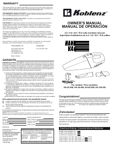 Manual de uso Koblenz HV-24 KW Aspirador de mano