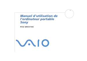 Mode d’emploi Sony Vaio PCG-GRX316G Ordinateur portable