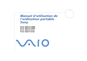 Mode d’emploi Sony Vaio PCG-GRX316MK Ordinateur portable