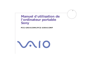 Mode d’emploi Sony Vaio PCG-GRX415MP Ordinateur portable