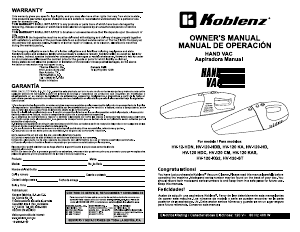 Manual de uso Koblenz HV-120 CM Aspirador de mano