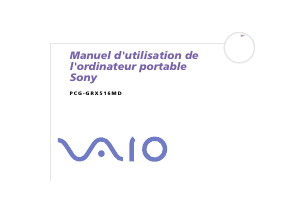 Mode d’emploi Sony Vaio PCG-GRX516MD Ordinateur portable