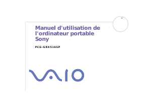 Mode d’emploi Sony Vaio PCG-GRX516SP Ordinateur portable