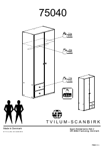 Manual JYSK Dallerup (88x200x50) Roupeiro