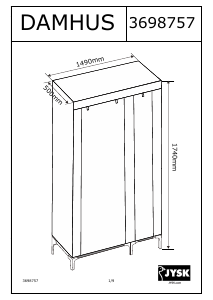 Manual JYSK Damhus (149x174x50) Wardrobe