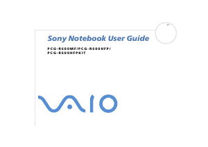 Manual Sony Vaio PCG-R600HFPD Laptop