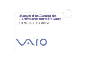 Mode d’emploi Sony Vaio PCG-R600HMP Ordinateur portable