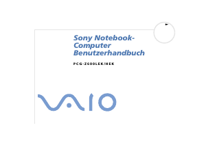 Bedienungsanleitung Sony Vaio PCG-Z600HEK Notebook