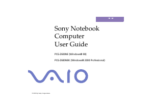 Manual Sony Vaio PCG-Z600NE Laptop