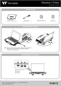 Посібник Thermaltake Massive 12 Max Підставка для охолодження ноутбука