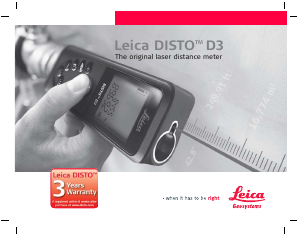 Kullanım kılavuzu Leica Disto D3 Lazer mesafe ölçer