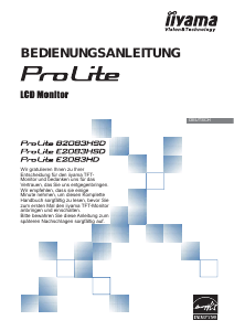 Bedienungsanleitung iiyama ProLite E2083HD LCD monitor