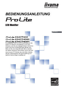 Bedienungsanleitung iiyama ProLite E2407HDS LCD monitor