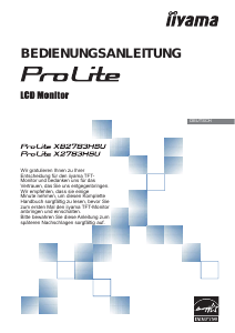 Bedienungsanleitung iiyama ProLite X2783HSU LCD monitor