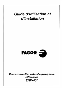 Manuale Fagor 2HF-40N Forno